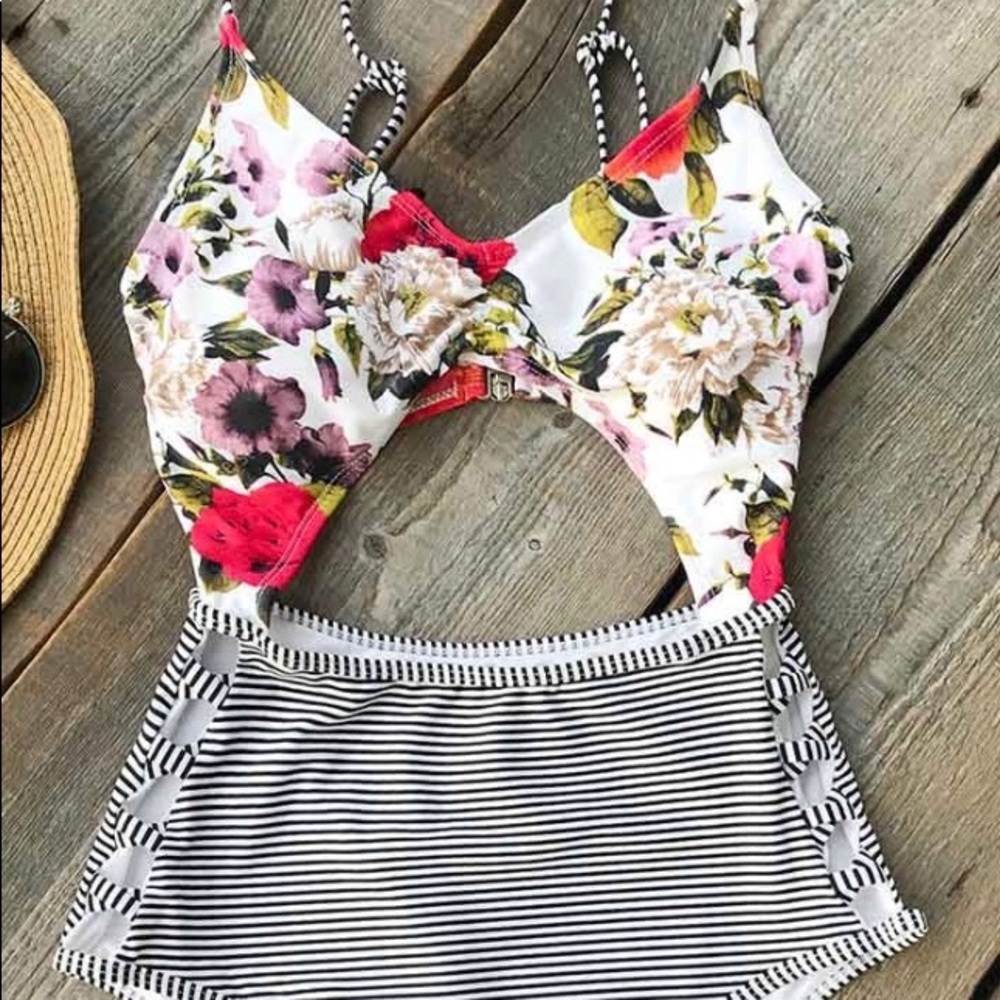 One piece cut out swimsuit